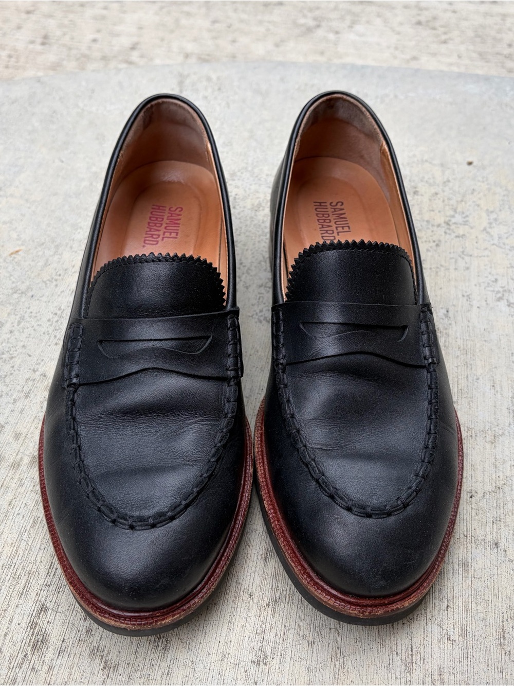 Women’s Black Leather Penny Loafers